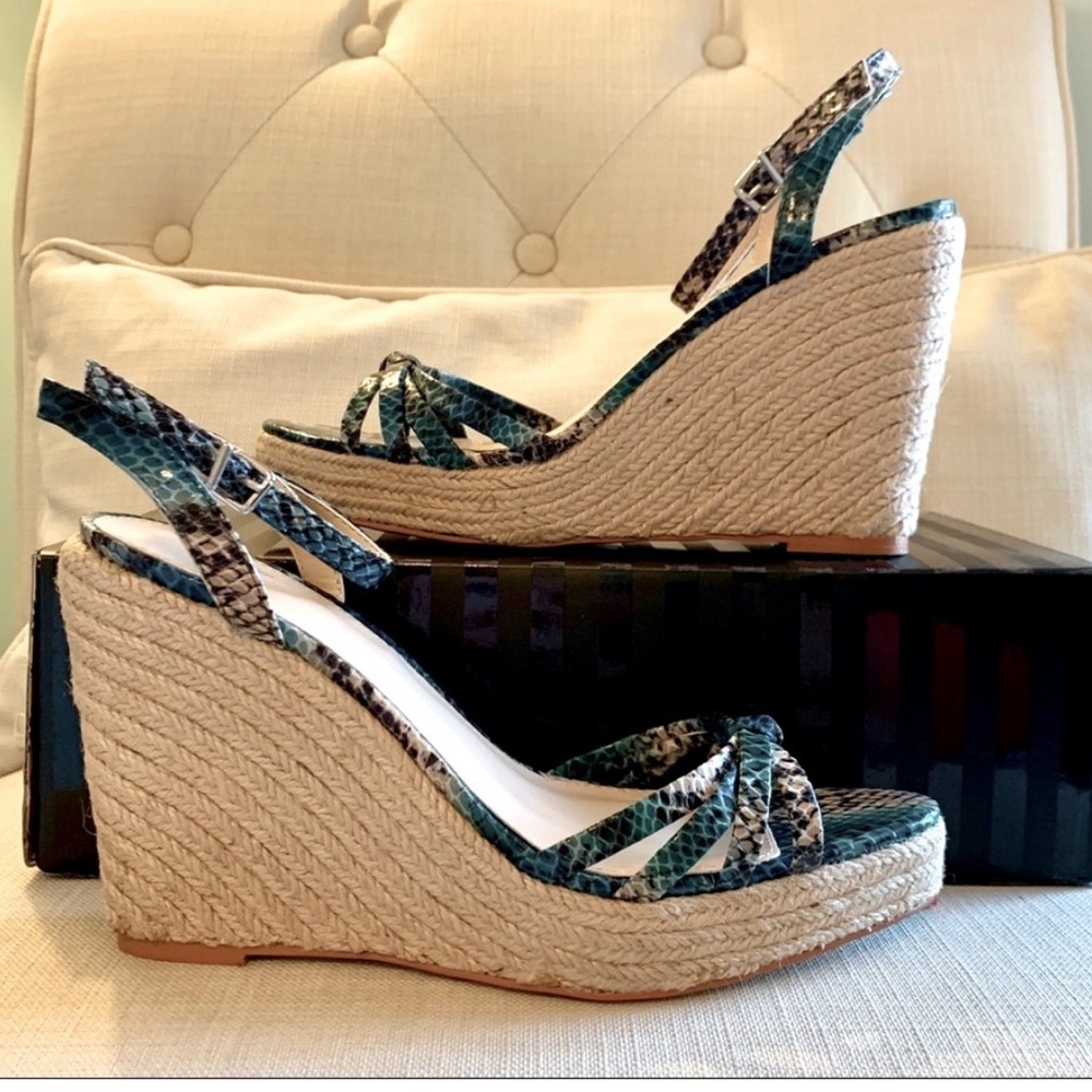 NEW! Snakeskin Espadrille Wedge Sandals – 4” Heel | 1” Platform
